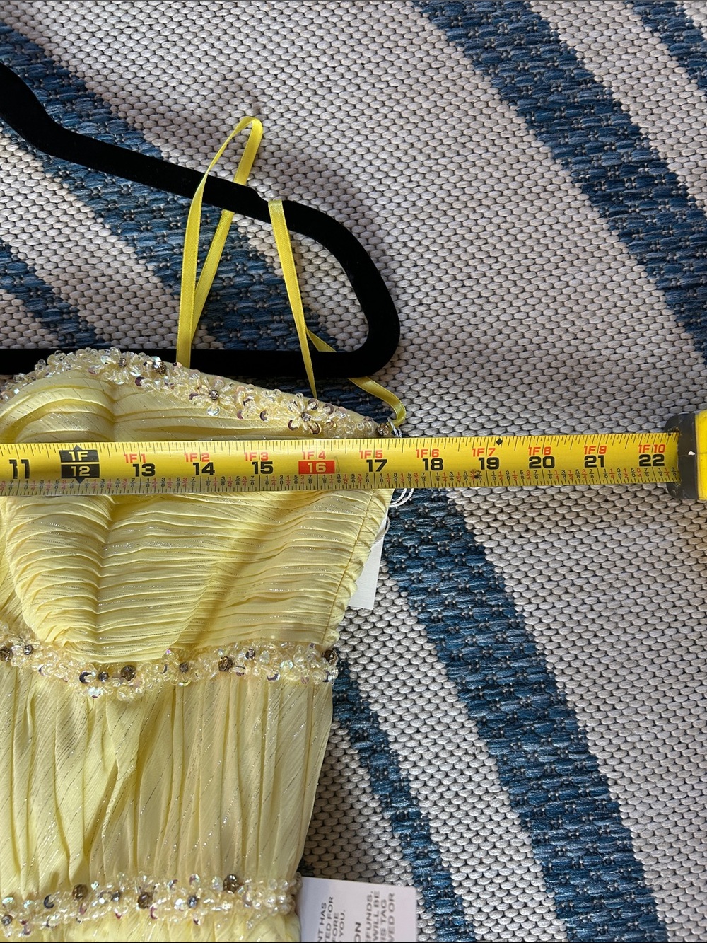 Mac Duggal Lemon Gown with Sparkling Accents - Picture 9 of 11
